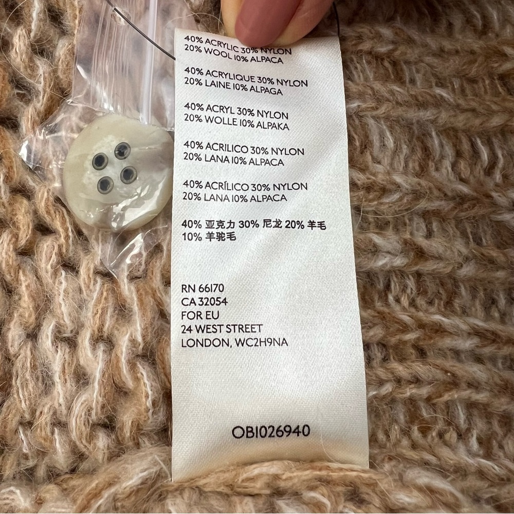 NWT | Free People Home Town Cardigan Chunky Knit Oversized | Size US XL - Picture 15 of 16